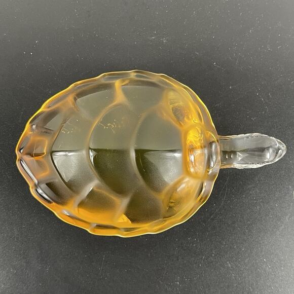 Original Signed LALIQUE French Crystal Glass "Caroline" Amber Turtle Sculpture - Picture 6 of 11